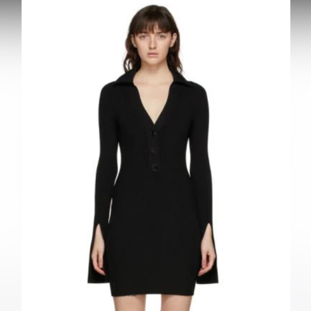 Alexander Wang Black Buttoned Knit Dress